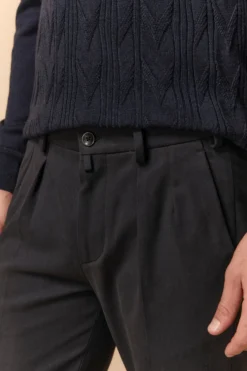 Pantalone Con Pinces in Gabardina Slim Fit - BLU