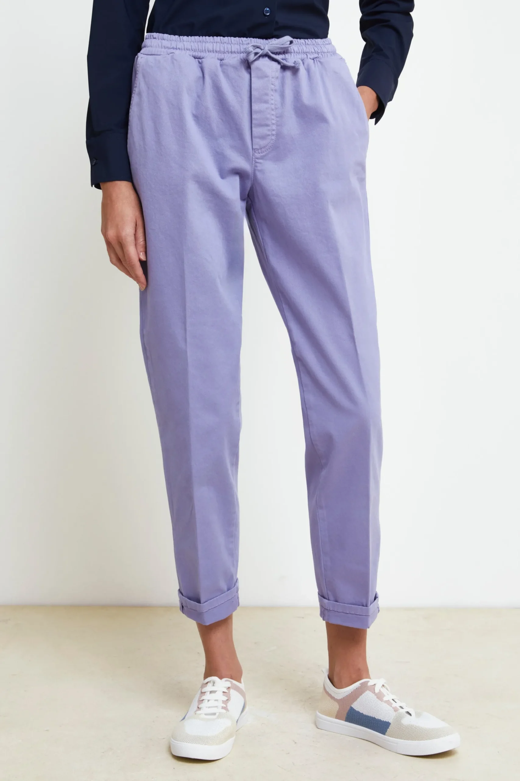 Pantalone Coulisse in Gabardina - LILLA