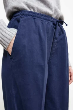 Pantalone Coulisse in Gabardina - BLU APERTO