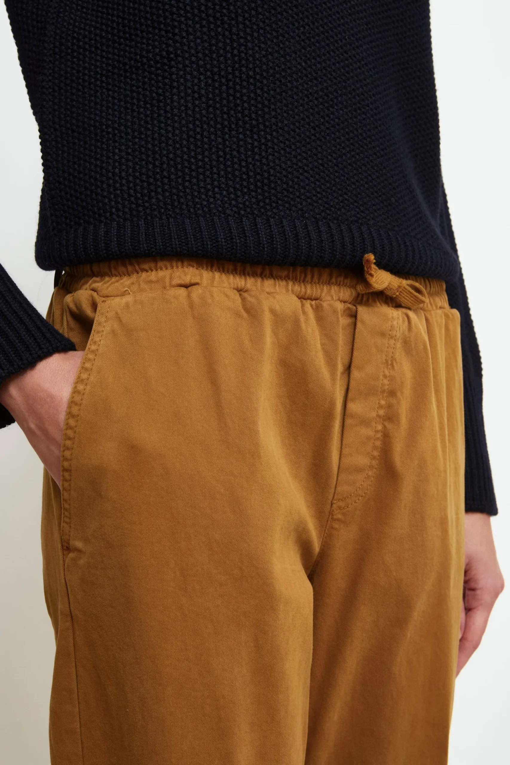 Pantalone Coulisse in Gabardina - CAMMELLO