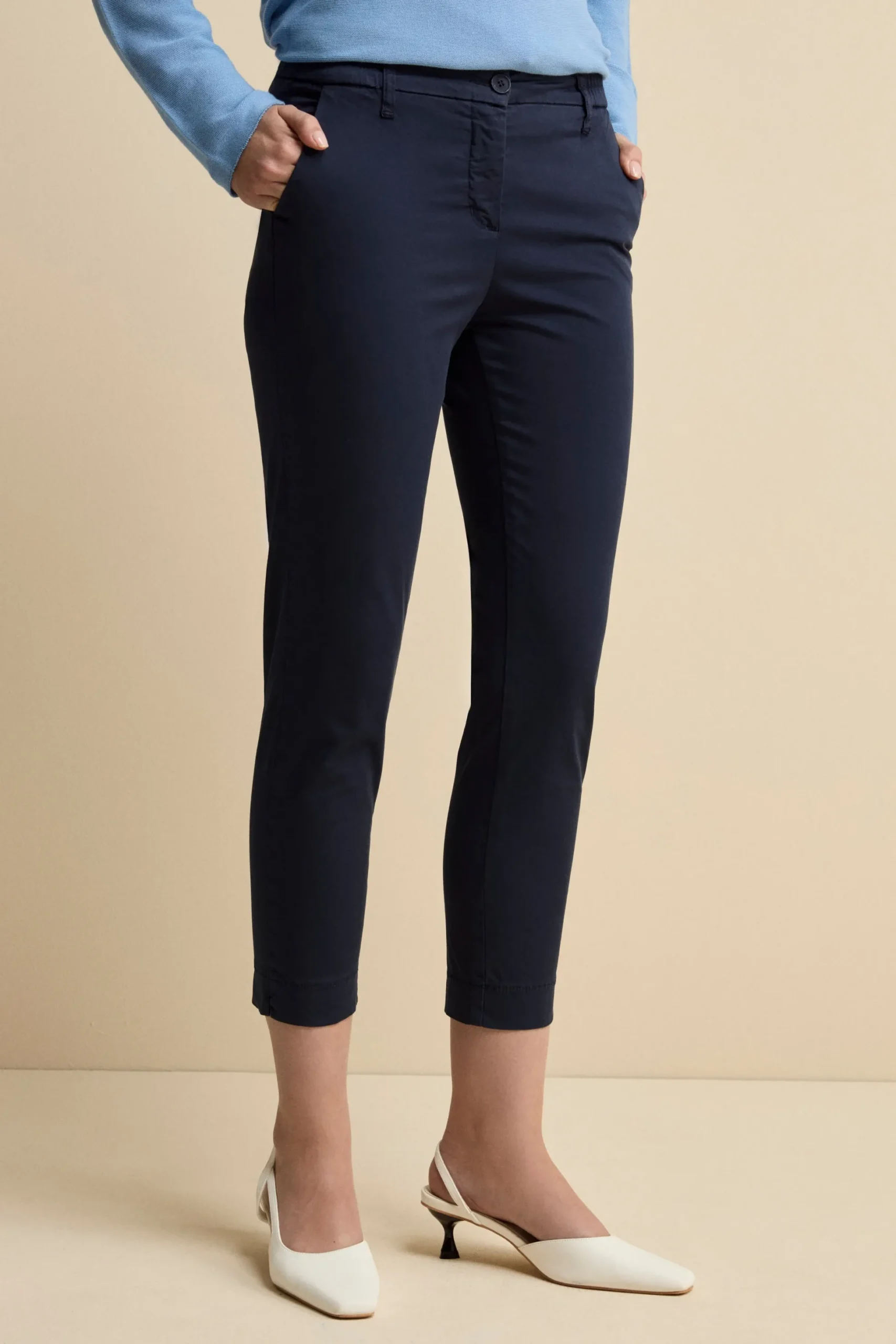 Pantalone Cropped in Cotone - BLU
