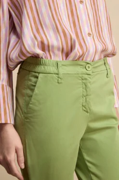 Pantalone Cropped in Cotone - PISTACCHIO