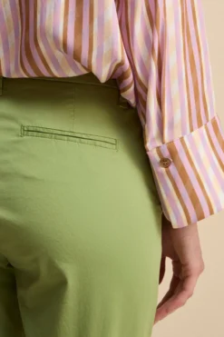 Pantalone Cropped in Cotone - PISTACCHIO