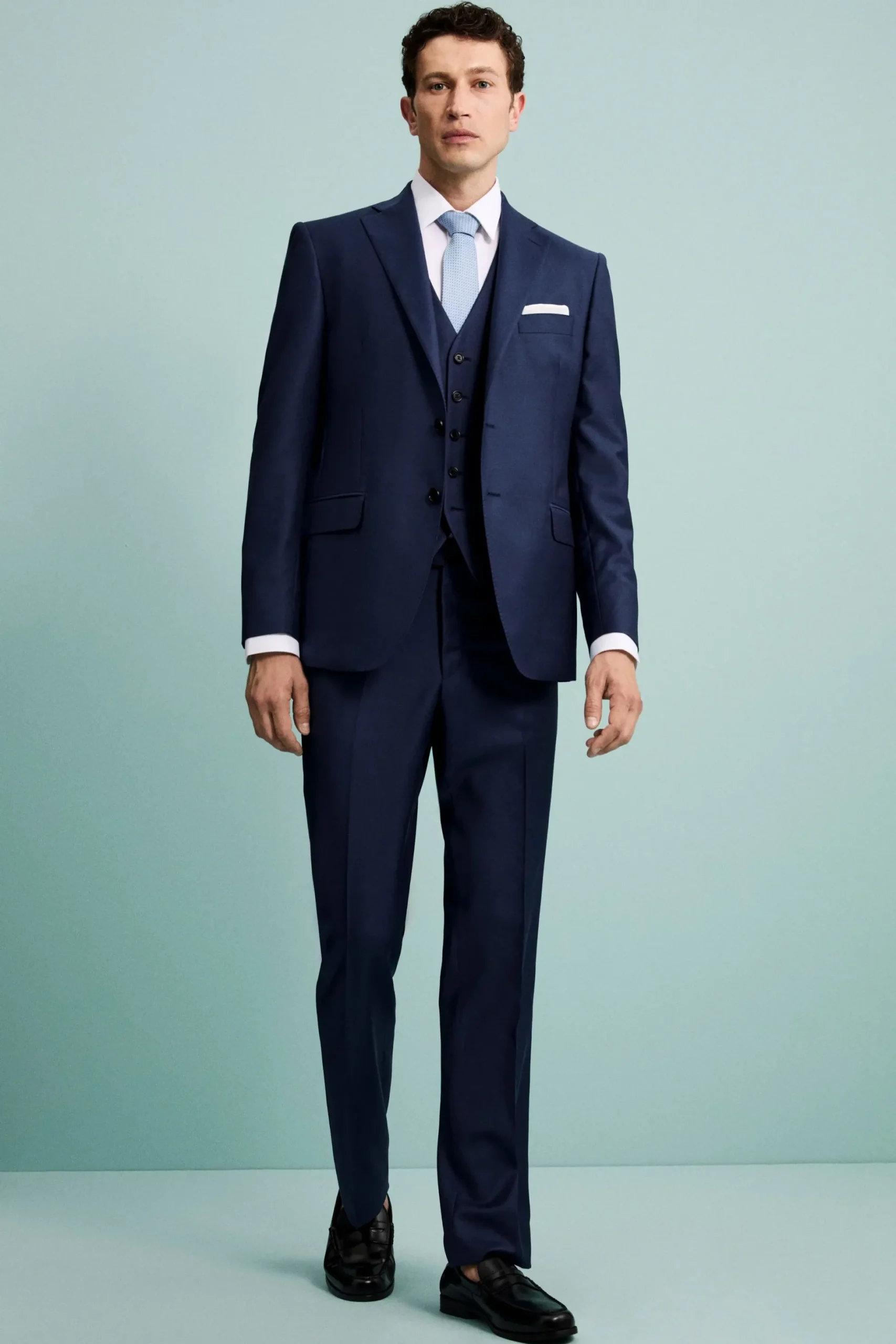 Pantalone da Cerimonia in Lana Vergine Drop 4 - BLU