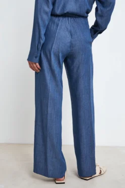 Pantalone Denim a Palazzo - BLU