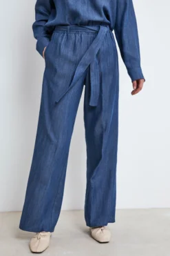 Pantalone Denim a Palazzo - BLU