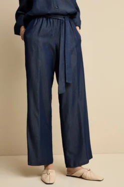 Pantalone Denim Over con Fusciacca - BLU