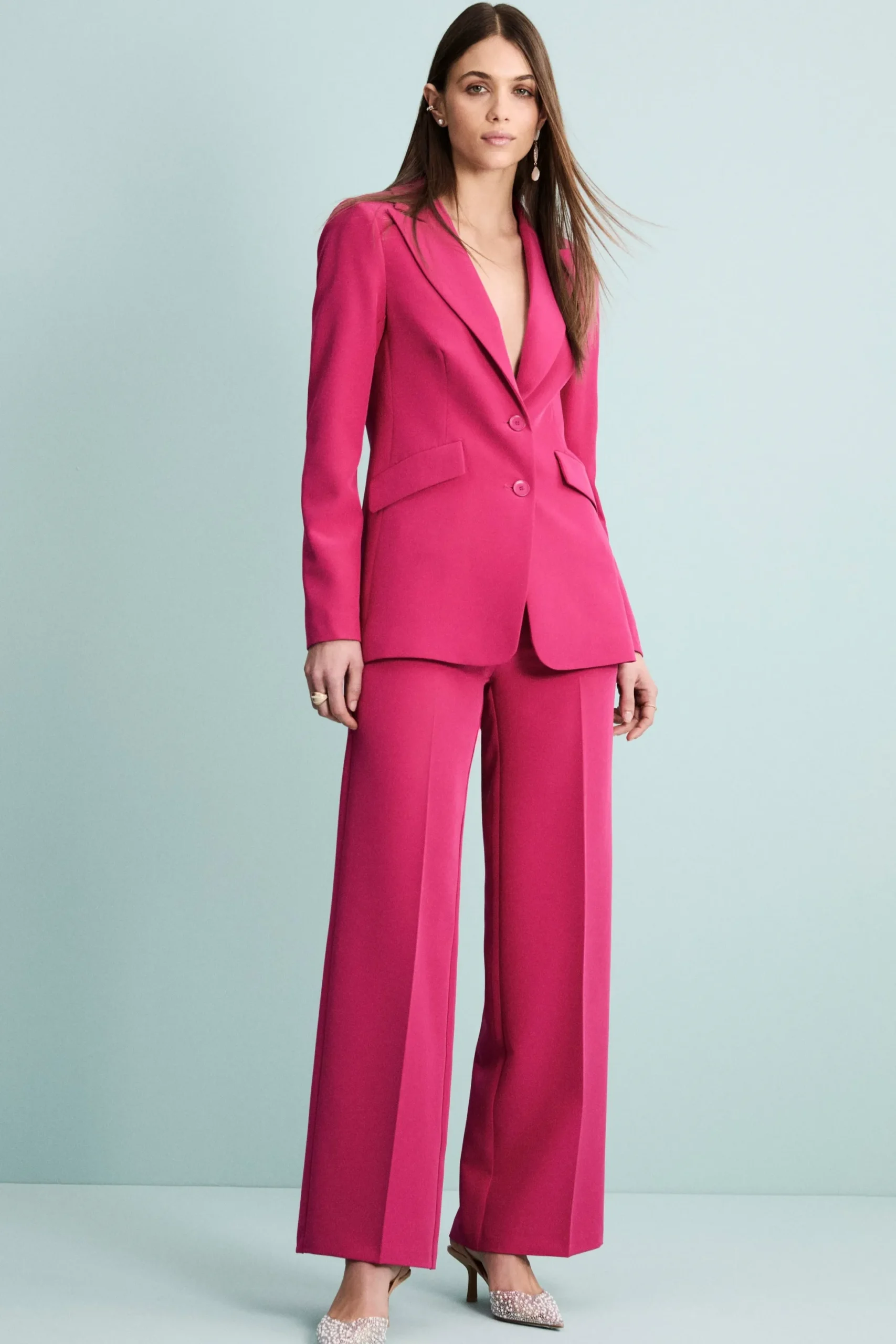 Pantalone Elegante a Gamba Larga - CICLAMINO