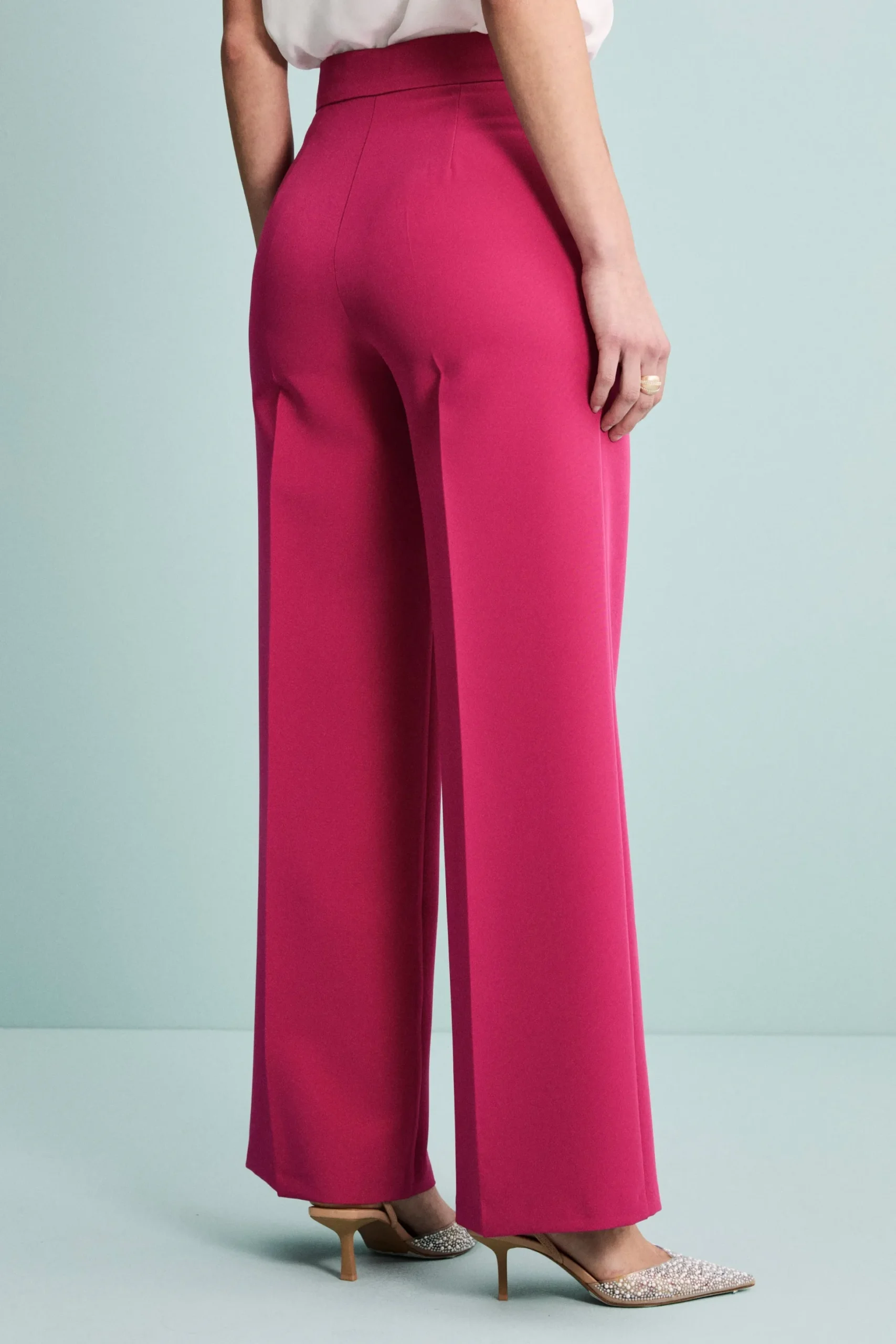 Pantalone Elegante a Gamba Larga - CICLAMINO