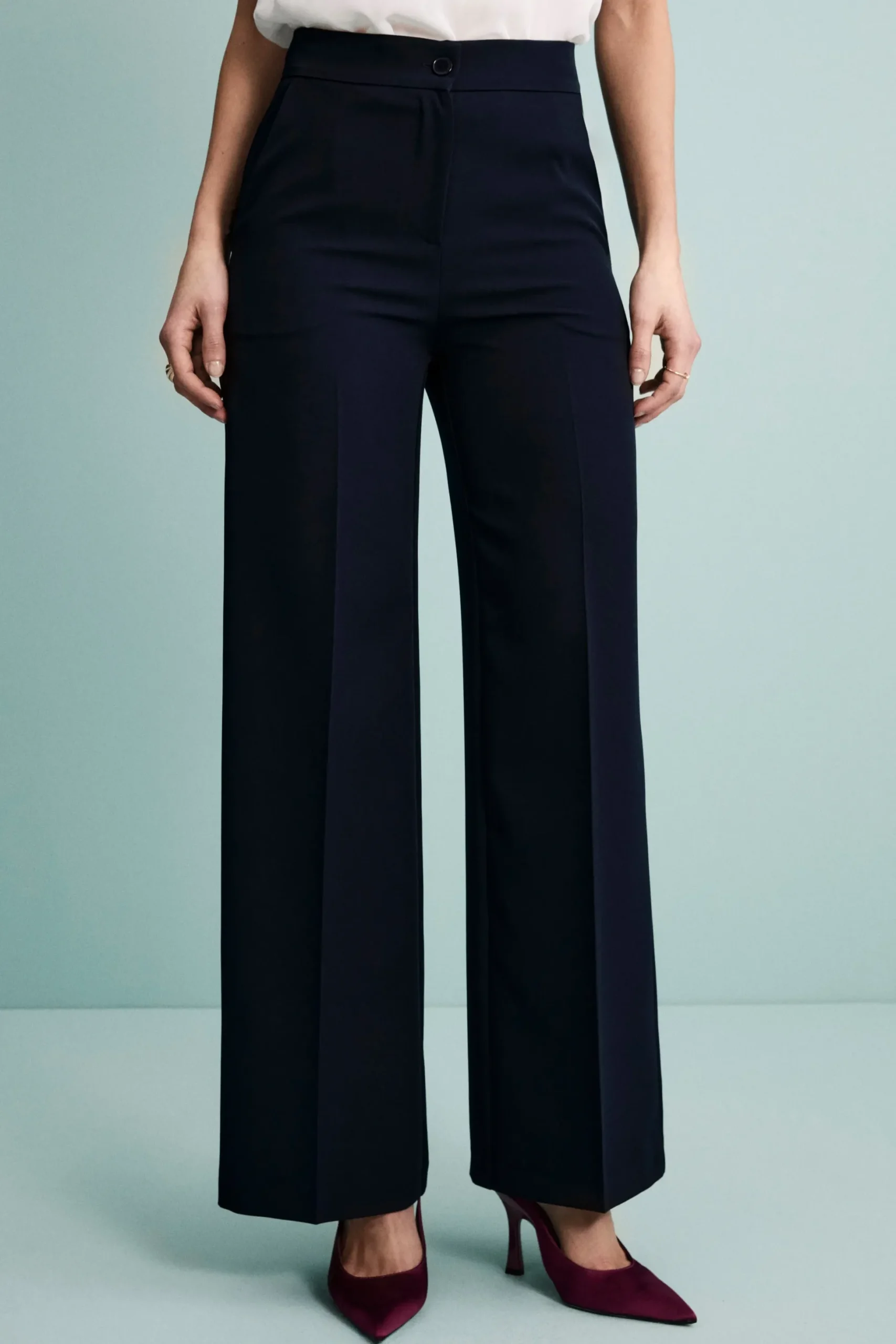Pantalone Elegante a Gamba Larga - BLU