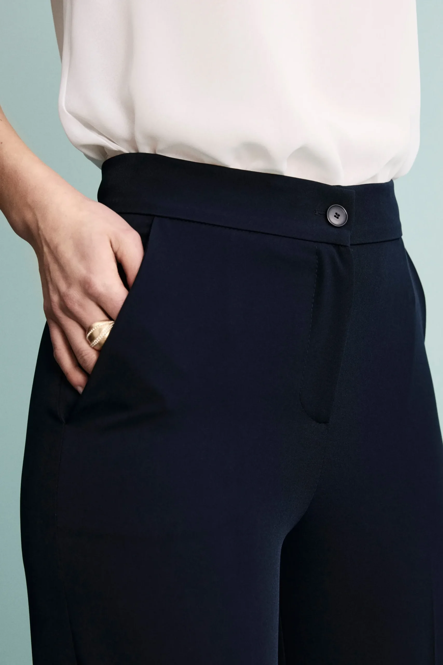 Pantalone Elegante a Gamba Larga - BLU