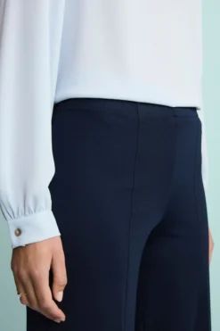 Pantalone Elegante a Palazzo in Jersey - BLU