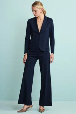 Pantalone Elegante a Palazzo in Jersey - BLU