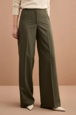 Pantalone Elegante a Palazzo con Piega - VERDONE