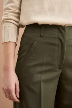 Pantalone Elegante a Palazzo con Piega - VERDONE