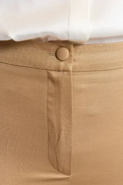 Pantalone Elegante a Sigaretta in Misto Lino - ORO