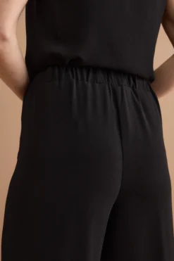 Pantalone Elegante da Cerimonia in Doppia Georgette - NERO