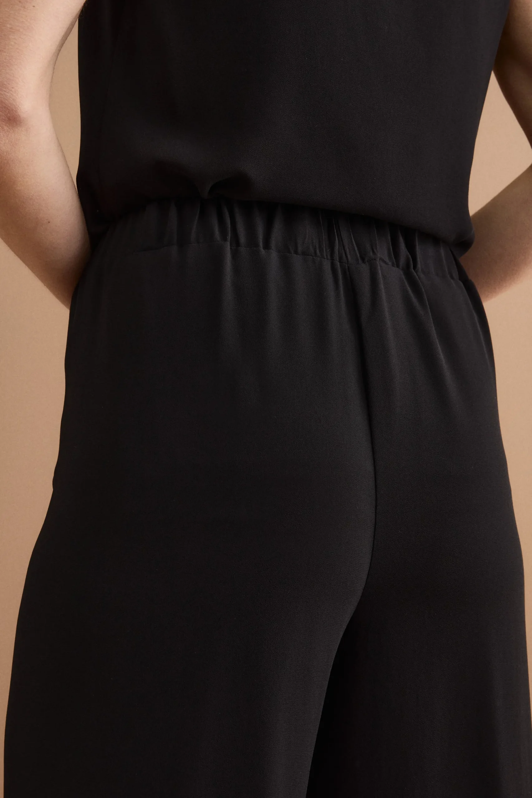 Pantalone Elegante da Cerimonia in Doppia Georgette - NERO