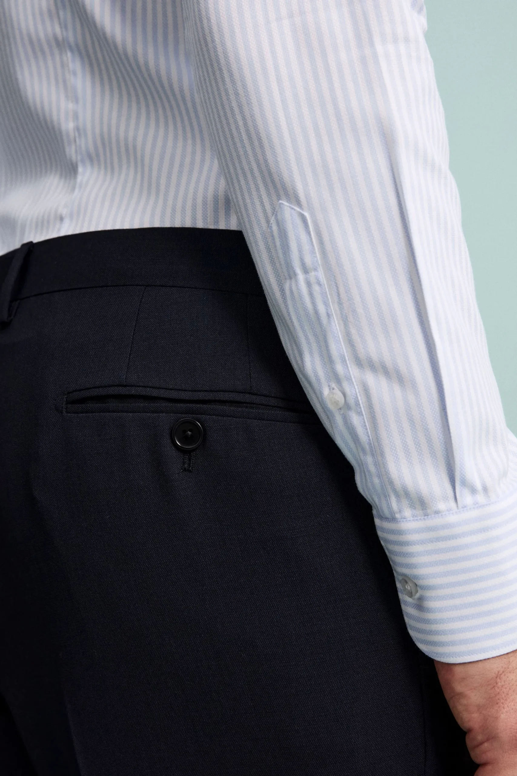 Pantalone Elegante in Lana Vergine Drop 8 - BLU