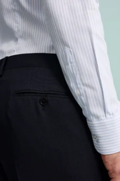 Pantalone Elegante in Lana Vergine Drop 6 - BLU