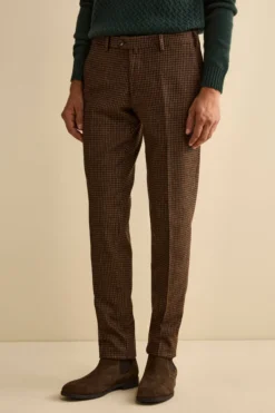 Pantalone Fantasia Slim Fit in Misto Lana - P/P CAMMELLO