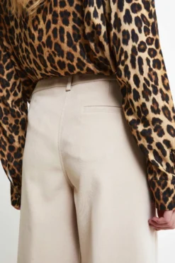 Pantalone Gamba Larga Donna - AVORIO
