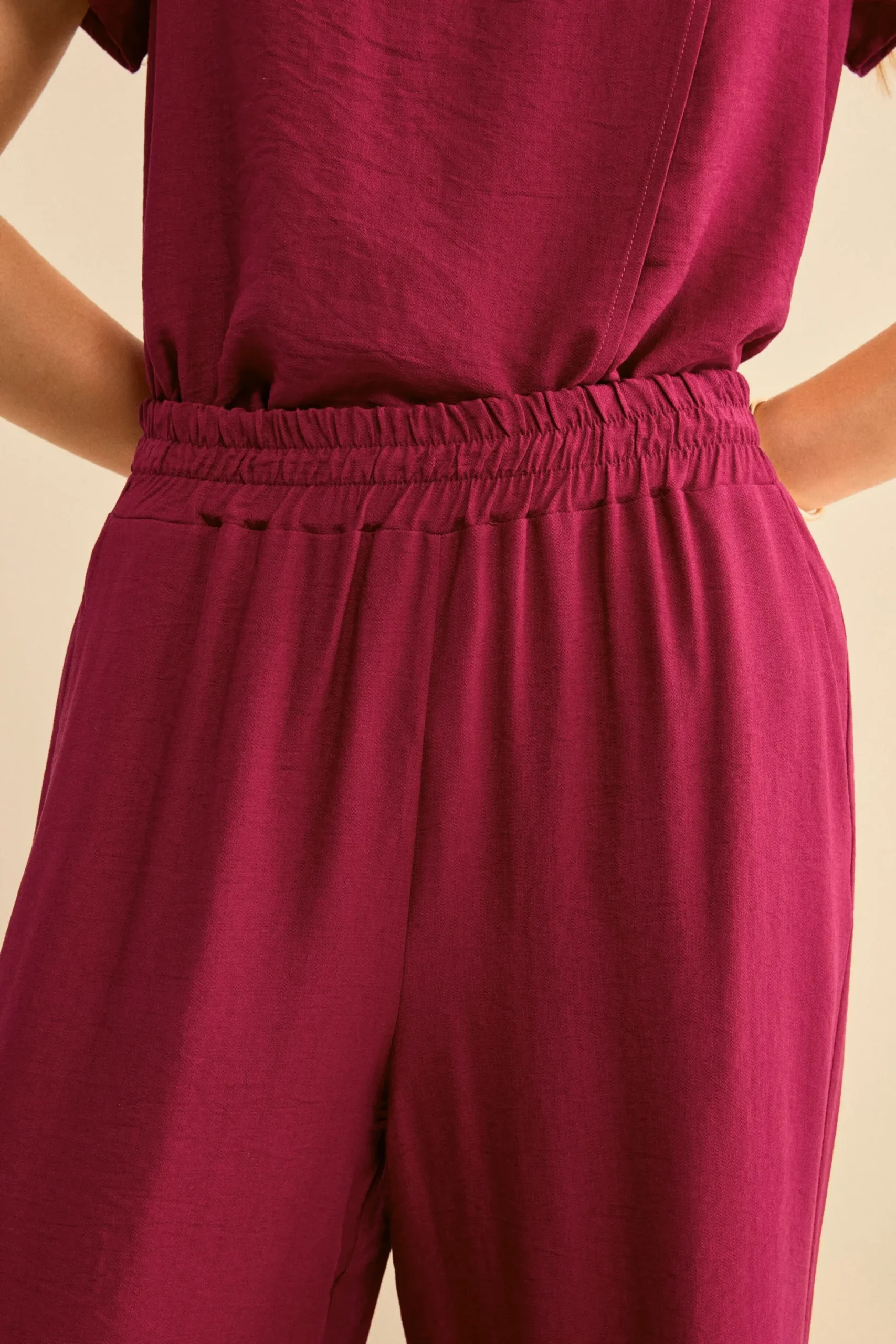 Pantalone Gaucho con Tasche - BORDEAUX