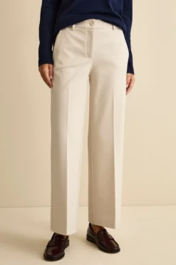 Pantalone Gaucho in Jersey con Pieghe - PANNA