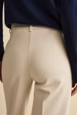 Pantalone Gaucho in Jersey con Pieghe - PANNA