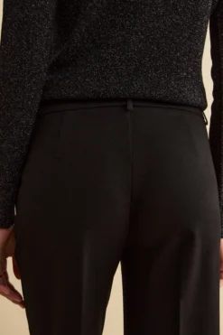 Pantalone Gaucho in Jersey con Pieghe - NERO