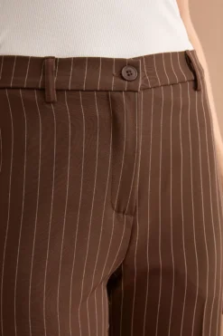 Pantalone Gessato a Palazzo in Cady - MARRONE GESSATO