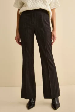 Pantalone Gessato a Zampa - GRIGIO GESSATO