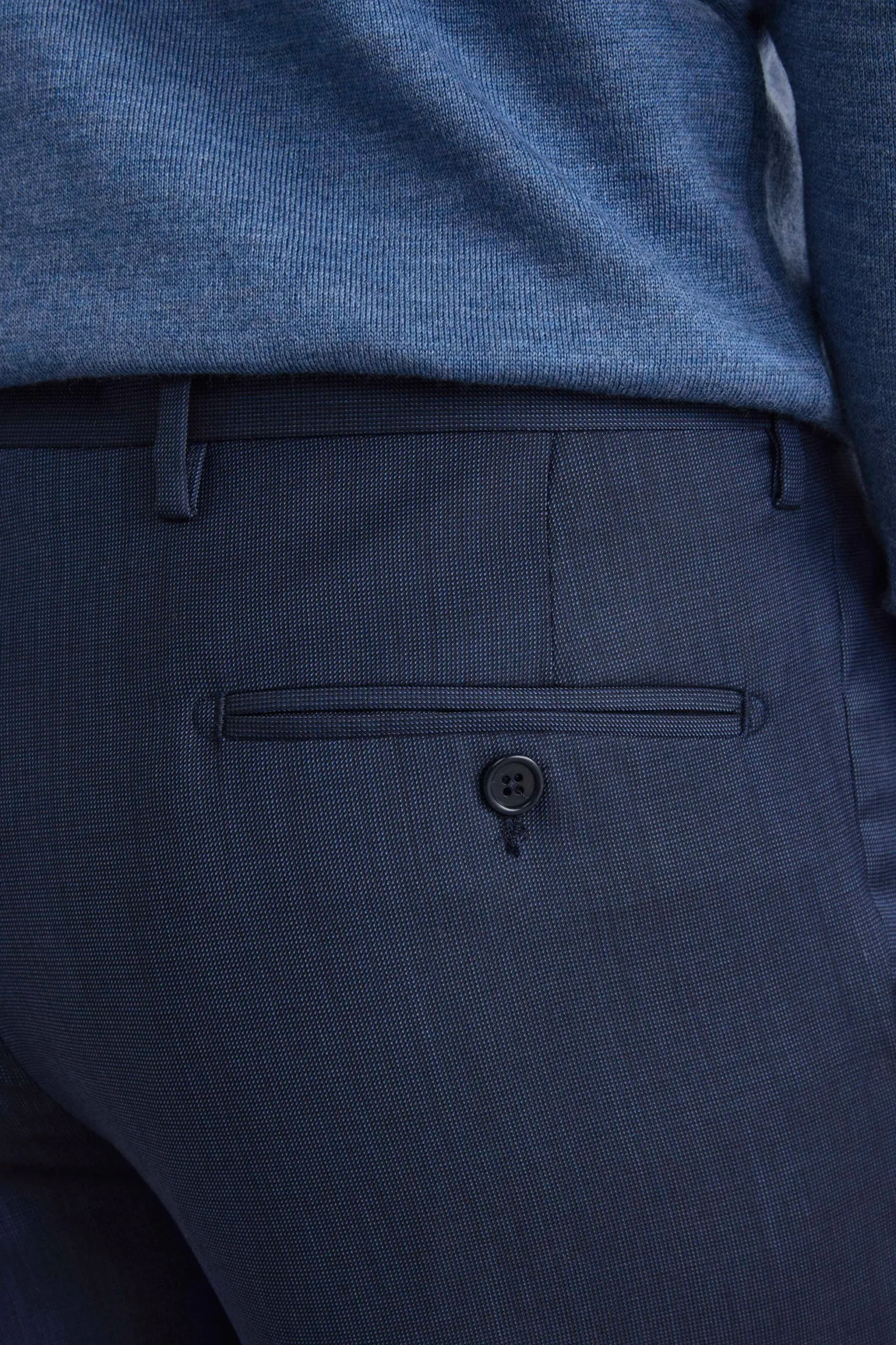 Pantalone in Lana Comfort Fit - BLU