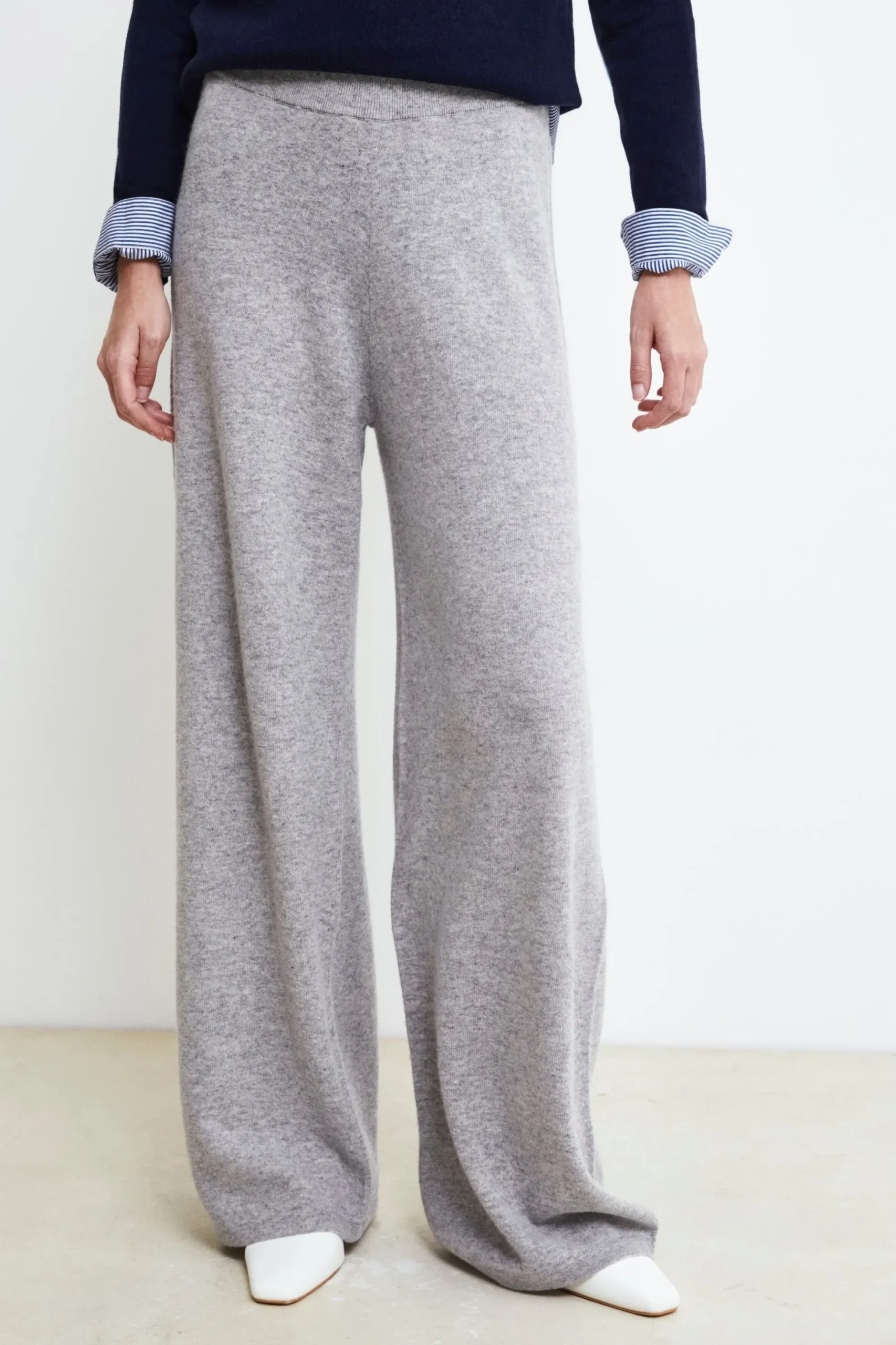 Pantalone in lana e cashmere - CENERE