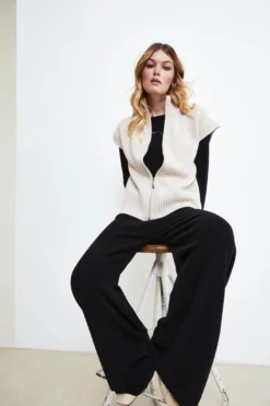 Pantalone in lana e cashmere - NERO