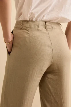 Pantalone in Lino a Gamba Larga - TORTORA