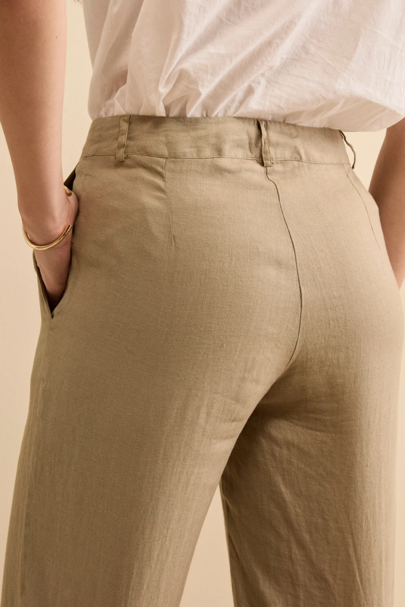 Pantalone in Lino a Gamba Larga - TORTORA