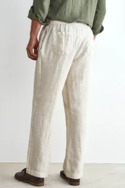 Pantalone in Lino con Coulisse - BEIGE