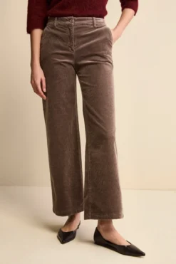 Pantalone in Velluto a Gamba Larga - MARRONE
