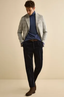 Pantalone in Velluto Regular Fit - BLU