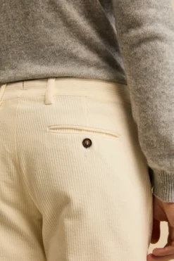 Pantalone in Velluto Regular Fit - BIANCO
