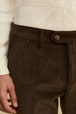 Pantalone in Velluto Regular Fit - MARRONE