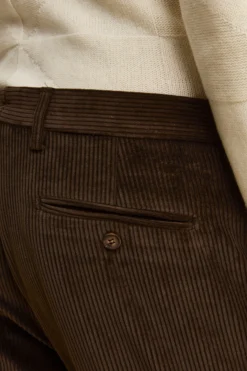 Pantalone in Velluto Regular Fit - MARRONE