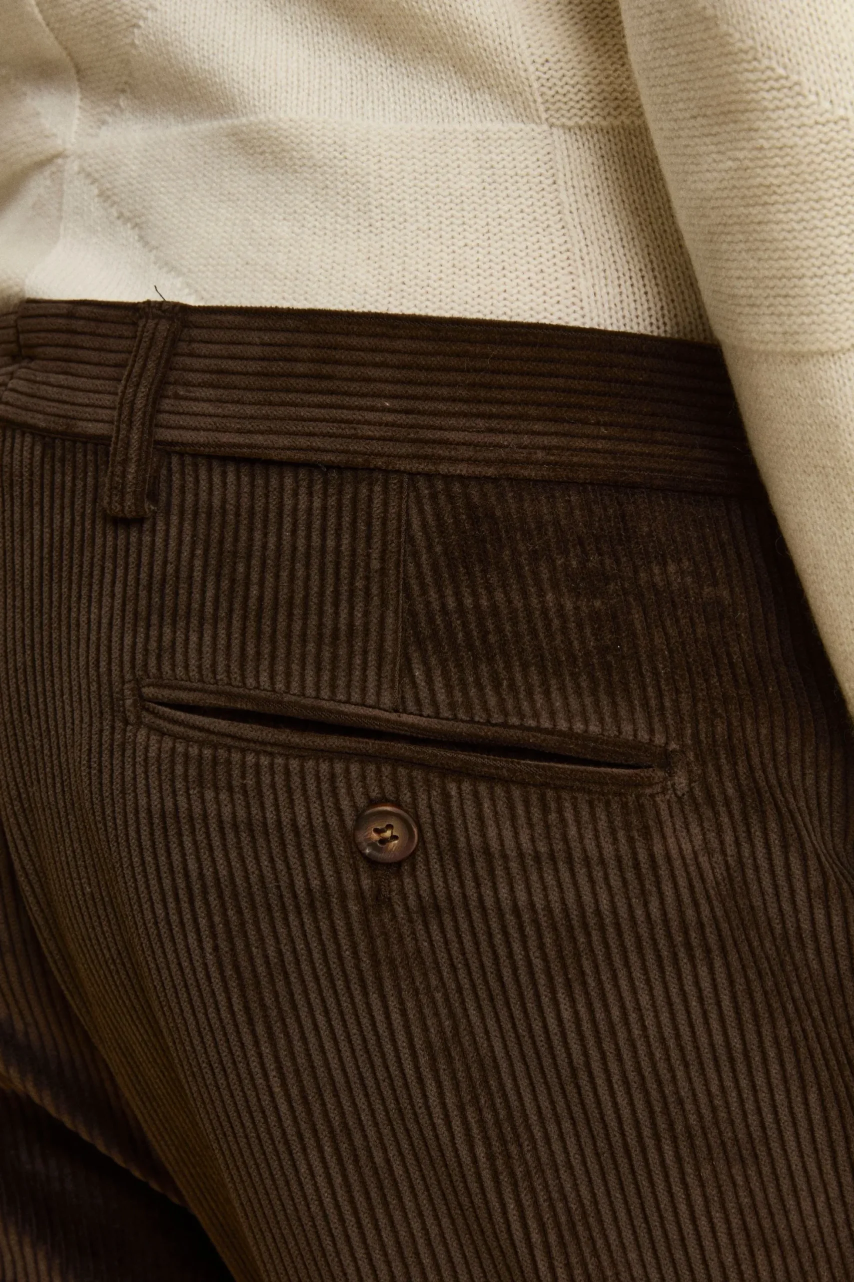 Pantalone in Velluto Regular Fit - MARRONE