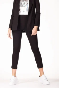 Pantalone jersey elasticizzato - NERO