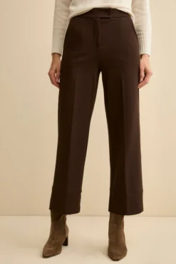 Pantalone Largo con Risvolto e Pieghe - T.MORO