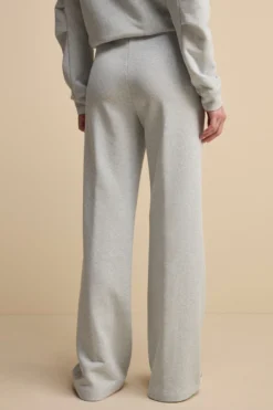 Pantalone Lurex a Palazzo in Felpa - AZZURRO