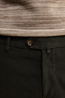 Pantalone Micropunto Regular Fit in Cotone - MARRONE