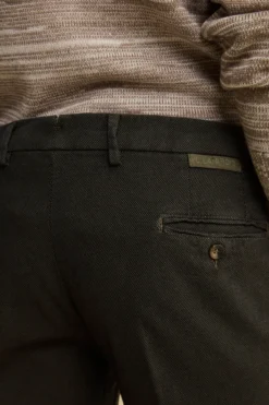 Pantalone Micropunto Regular Fit in Cotone - MARRONE