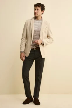 Pantalone Micropunto Regular Fit in Cotone - MARRONE